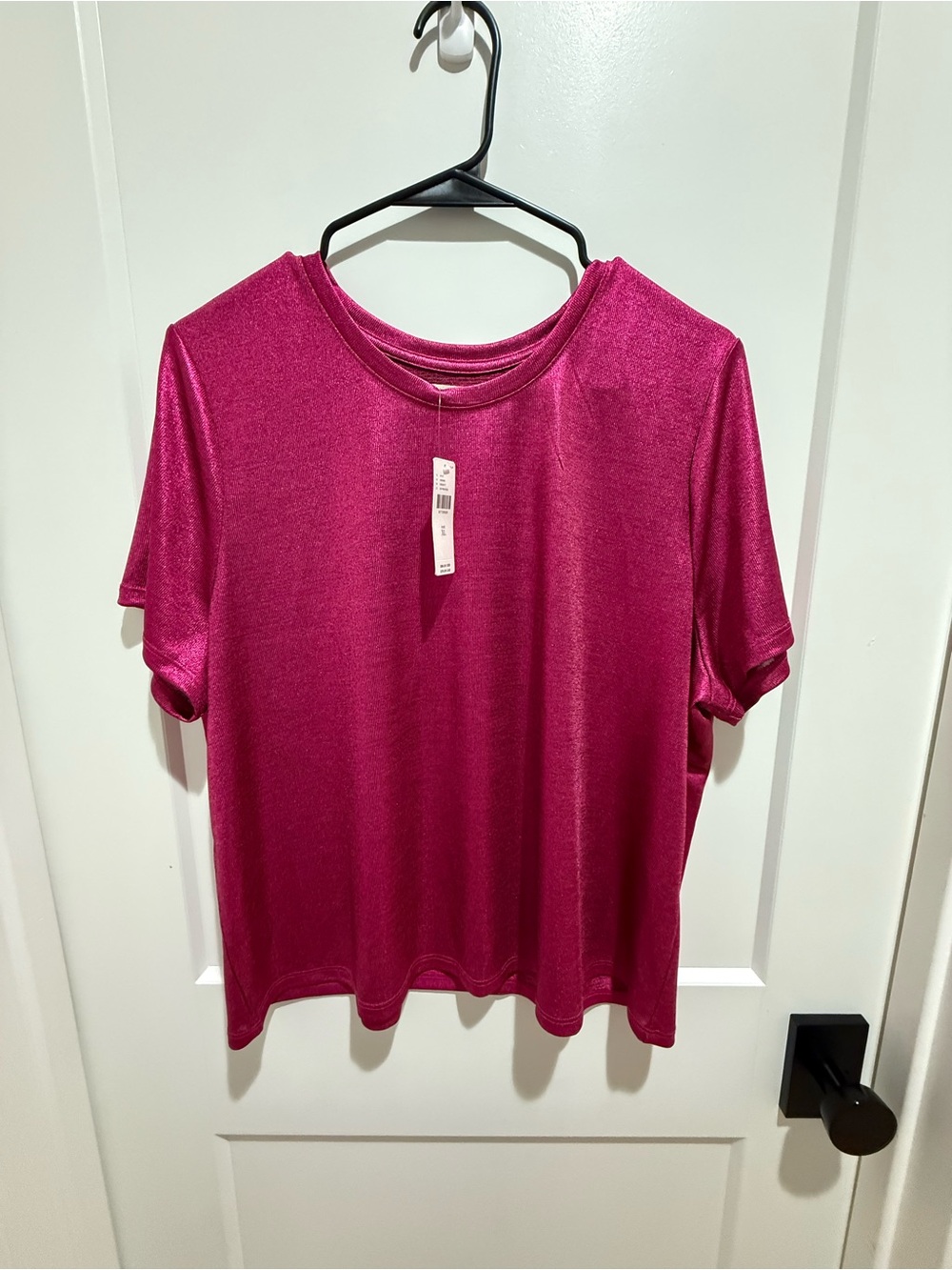 Women's Short Sleeve Crewneck Top in Fuchsia from Anthropologie